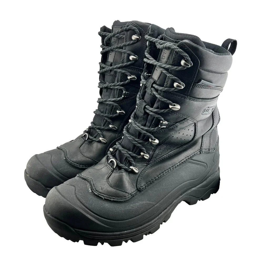 LL BEAN Men's 12 TEK 2.5 Black Laced Boots Waterproof Primaloft 600 Gram 501851